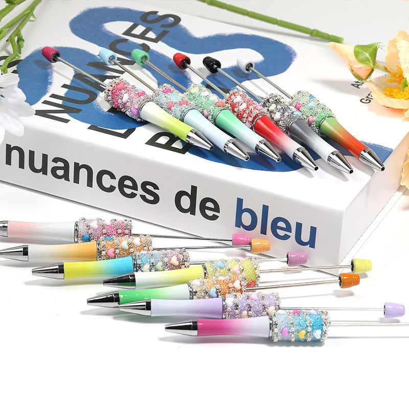 Wholesale beadable pens Flash rhinestone diy beadable pen