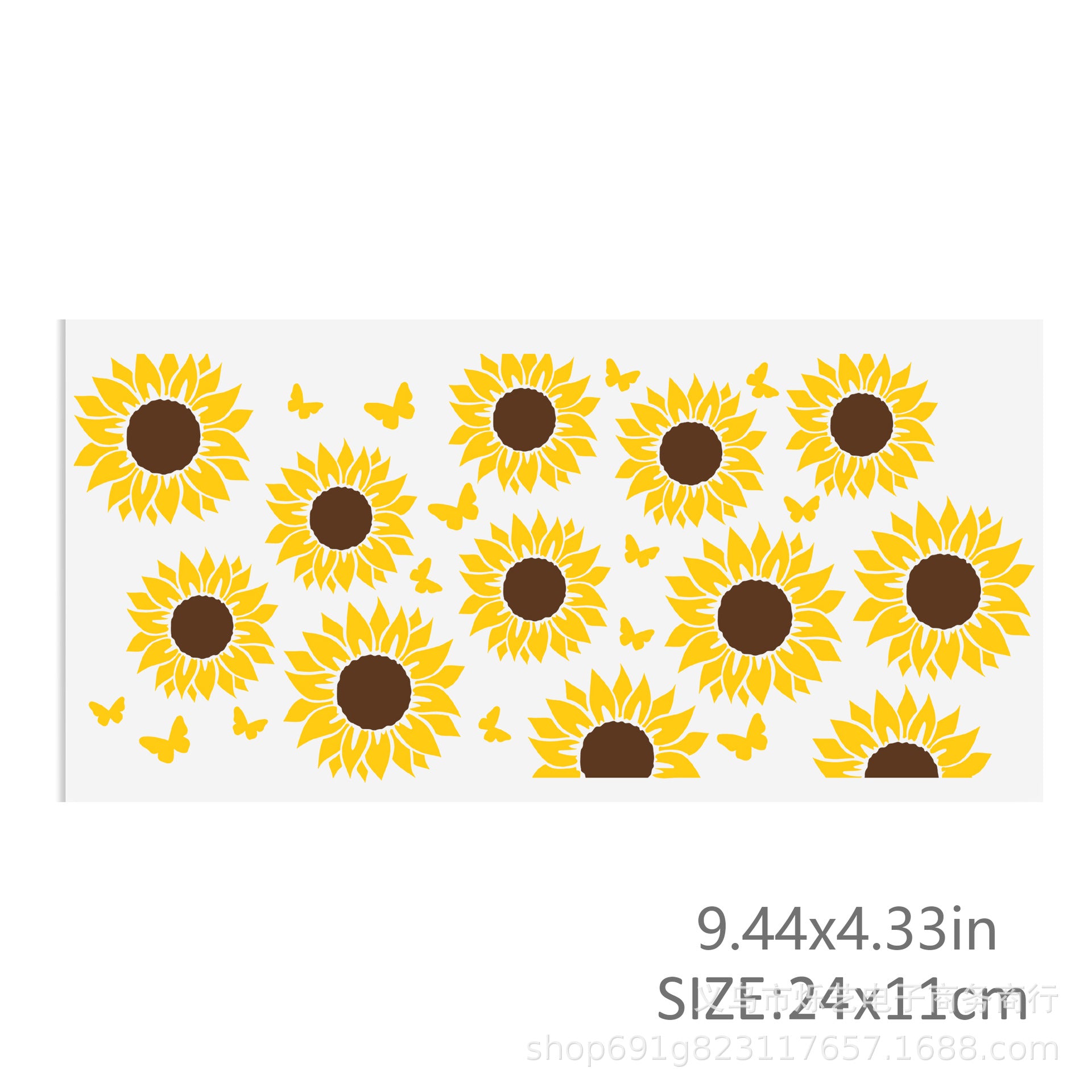 Wholesale Butterfly sunflower printing 16oz Cup UV DTF Wraps,