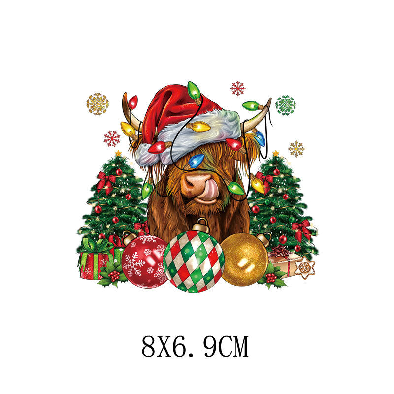 Wholesale Cartoon Christmas tree letter heat transfer   UV DTF Ready to Press Transfers Wraps