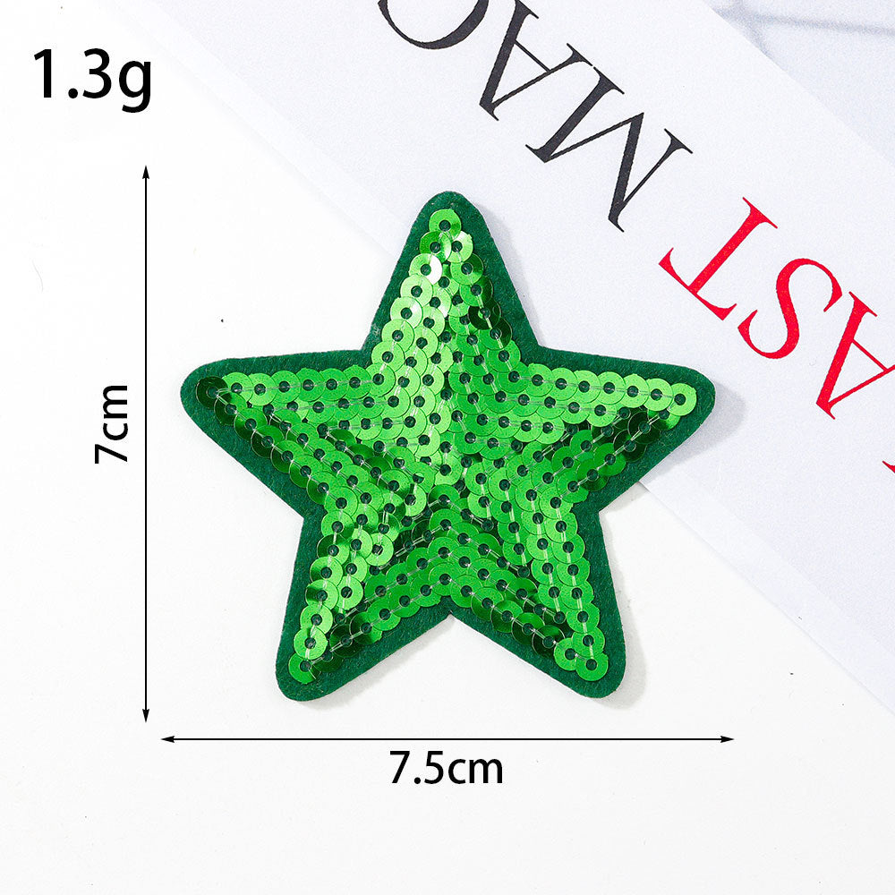 Wholesale Glitter sequined fabric patches,  multi-colored star DIY Patches