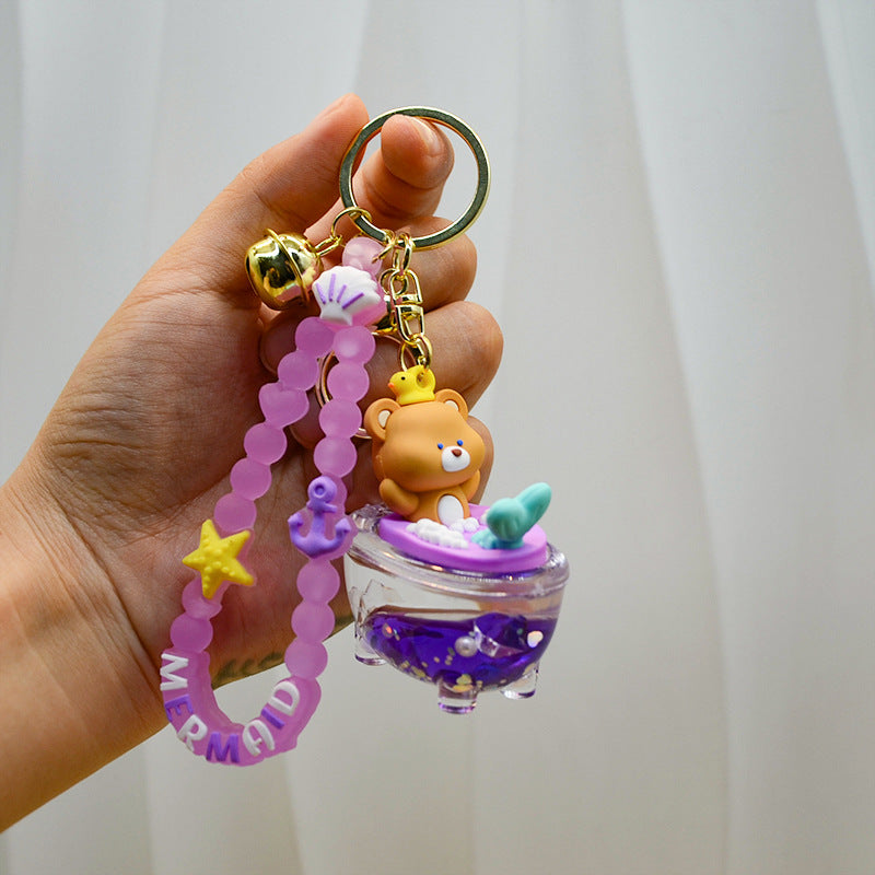 Wholesale Cartoon Animal Bathtub Oil Keychain