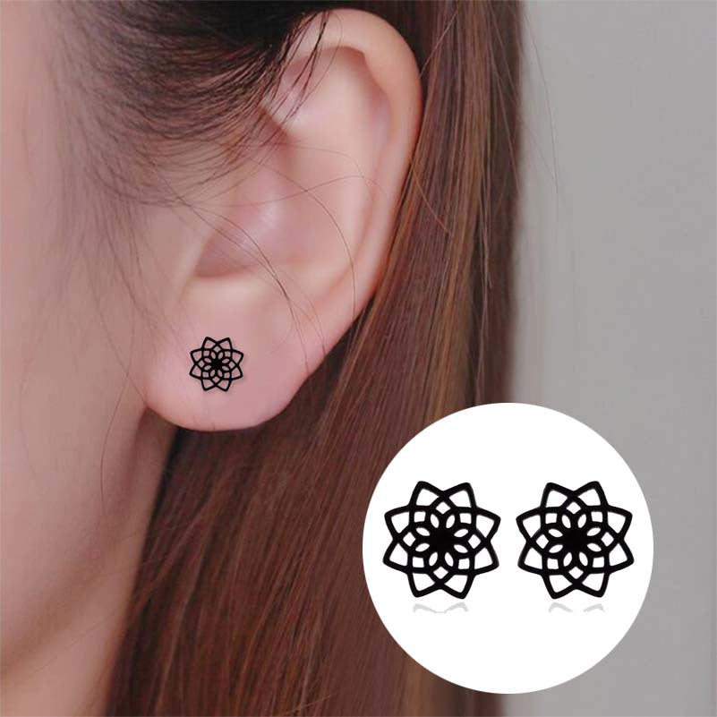 Wholesale Vintage Lotus Earrings Hollow Flower Earrings