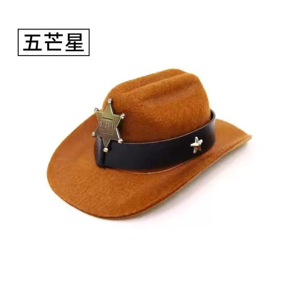 Wholesale Yama gentleman cowboy hat son mini pet hat birthday party hat weilai car 66 ornament hat