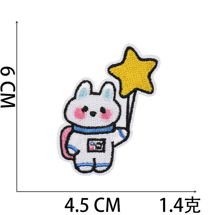 Wholesale 41 Piece Space Rabbit Embroidered Patches Set With Astronaut And Star Designs DIY Clothing Decoration Boutique Craft Supply