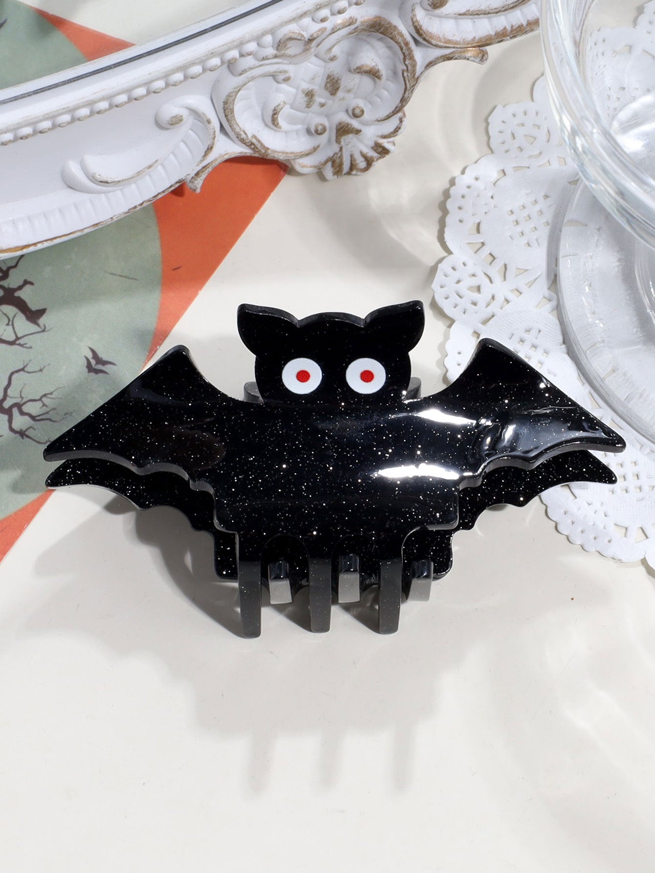 Wholesale Acrylic  Hair Claw Clip Creative Dark Style Pumpkin Ghost Bat Design Womens Fashion Hair Accessory
