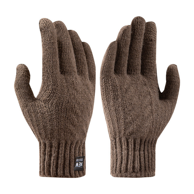 Wholesale Winter Warm Plus Velvet Thickened Knitted Touch Screen Gloves