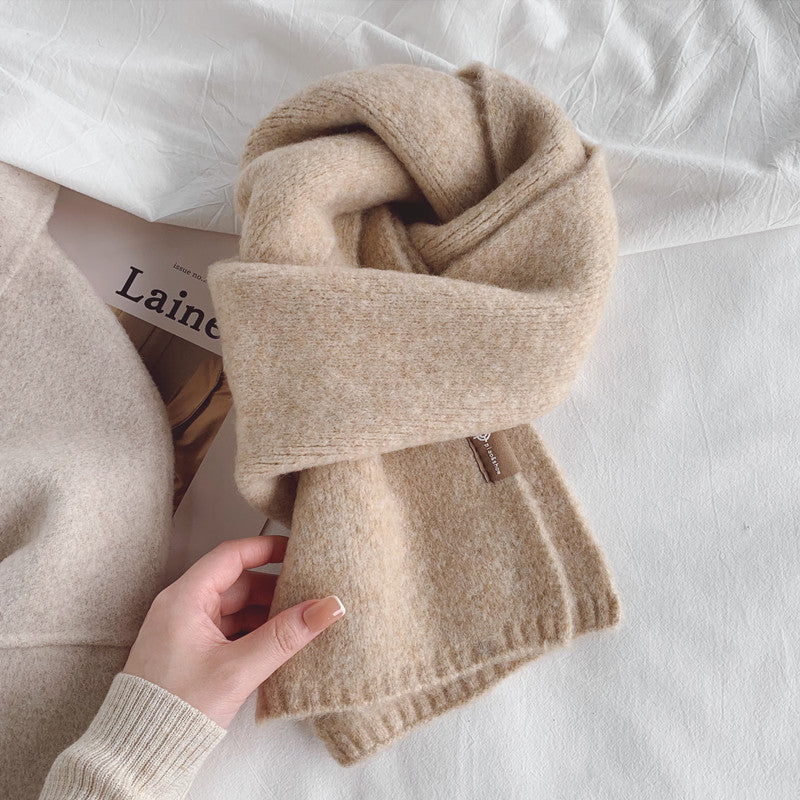 Wholesale Wool Blended Knitted Solid Colored Wool Scarves