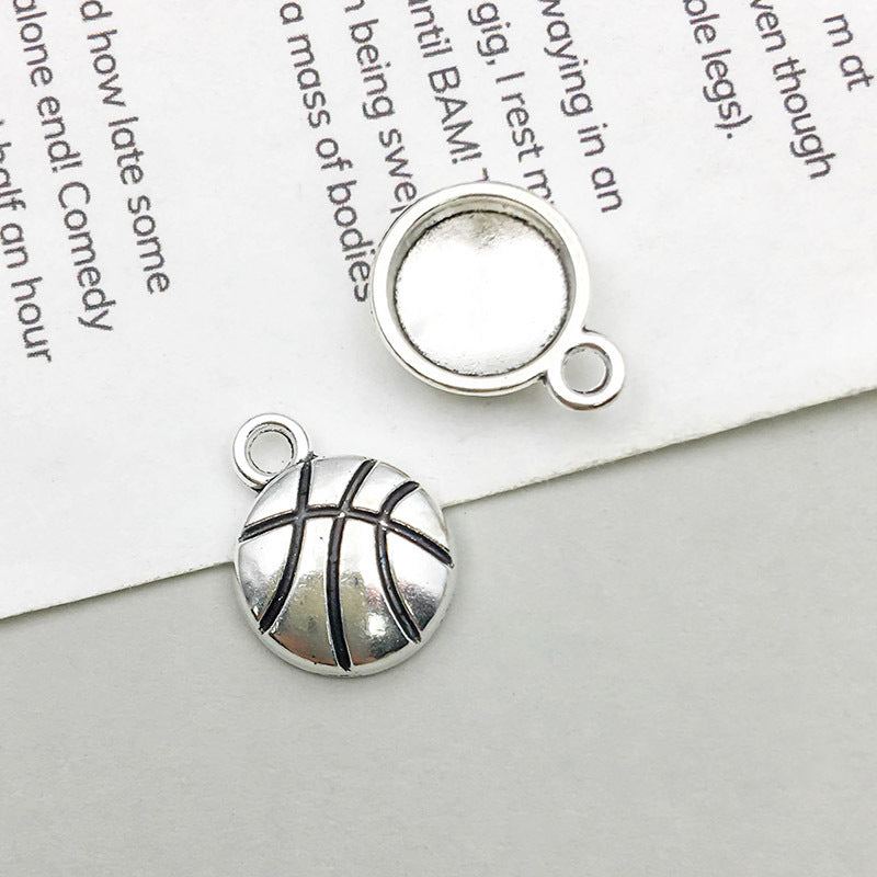 Wholesale 1 Antique Silver Alloy Simulation Rugby Baseball Series DIY Pendant