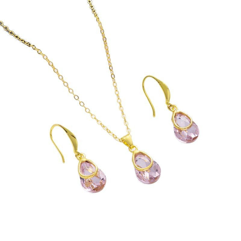 Wholesale Light luxury simple design necklace and earring jewelry set