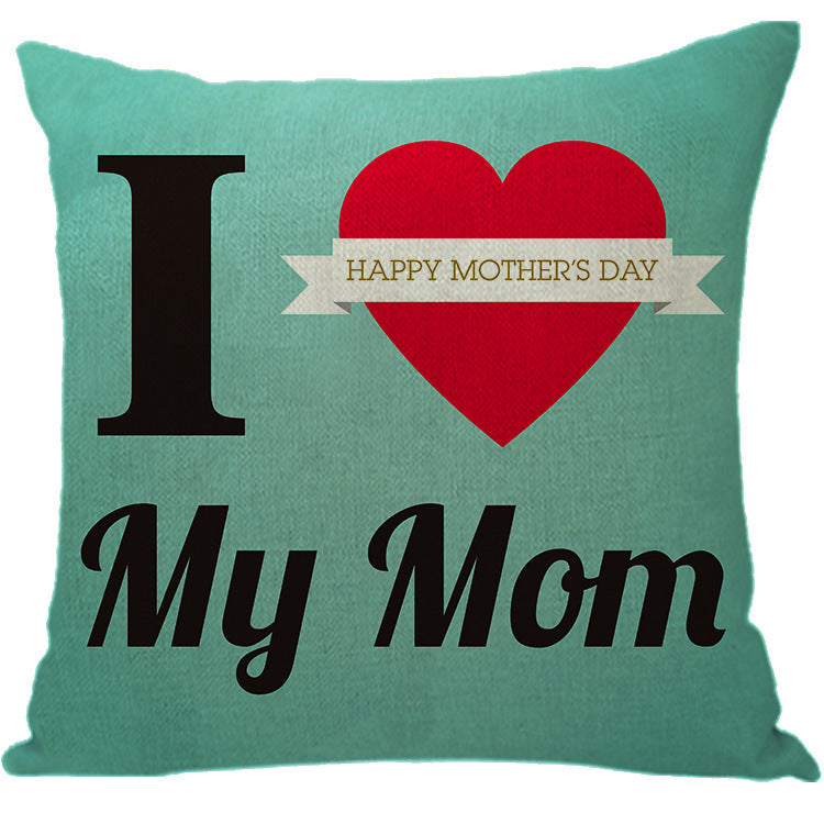 Wholesale Sofa Cushion Home Mother's Day Hug Linen Letter Print Pillowcase