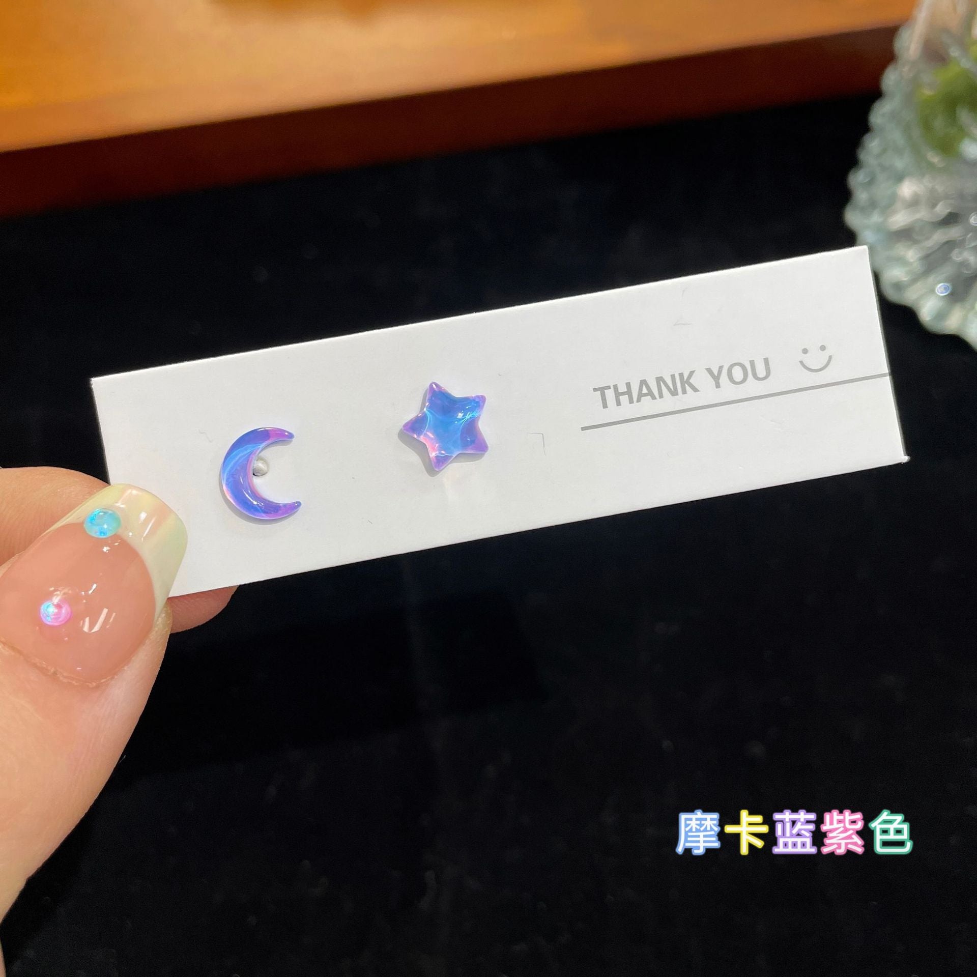 Wholesale Silver Pin Star Moon Girl Stud Earrings