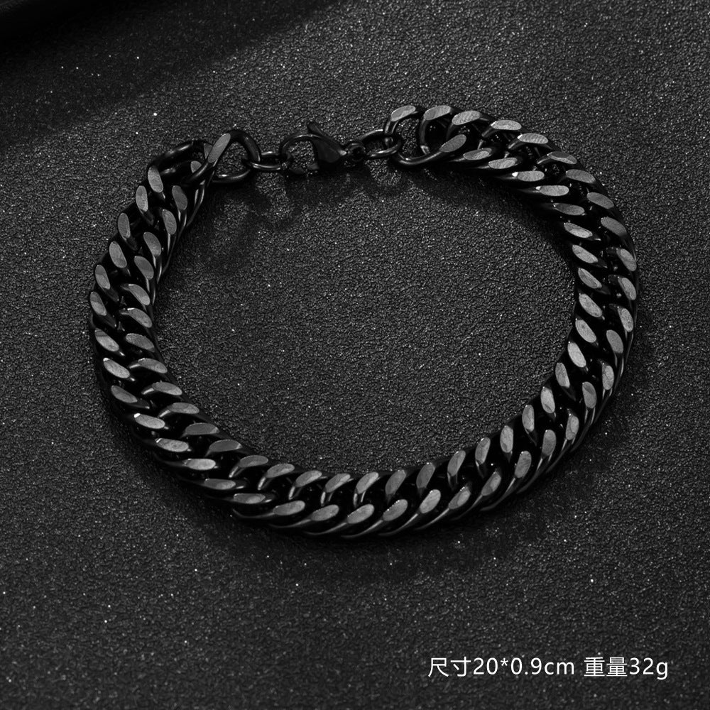 Wholesale Hip hop trendy Cuban chain titanium bracelet