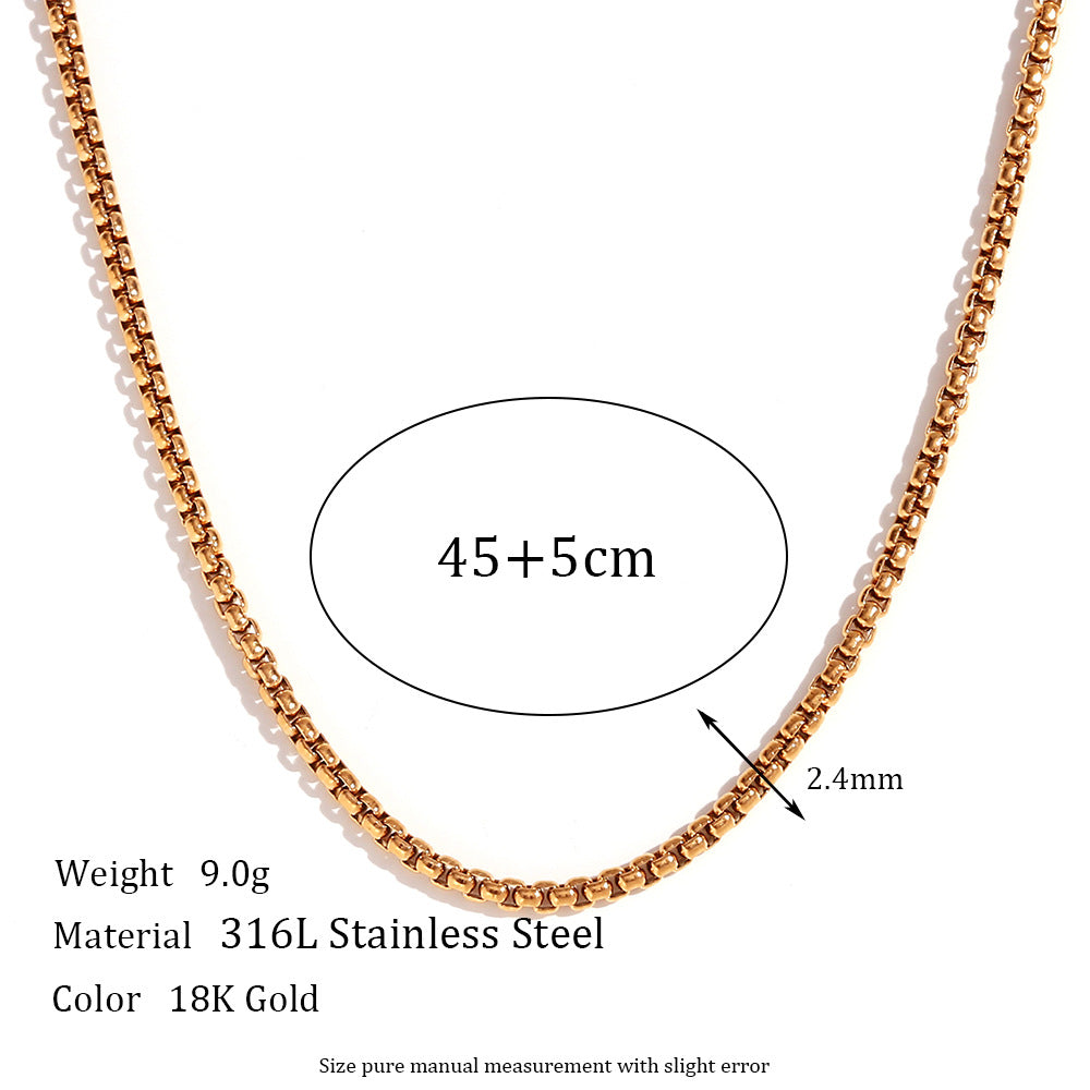 Wholesale blade chain box Stainless Steel Necklace