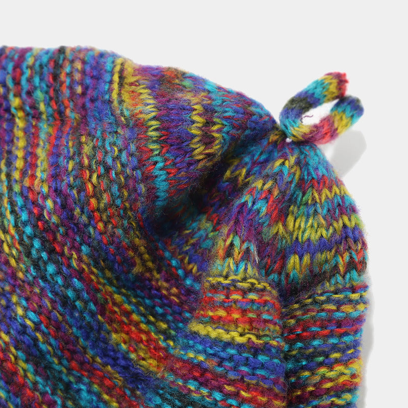 Wholesale Autumn and Winter Colorful Braided Ear Protection Warm Knitted Beanie