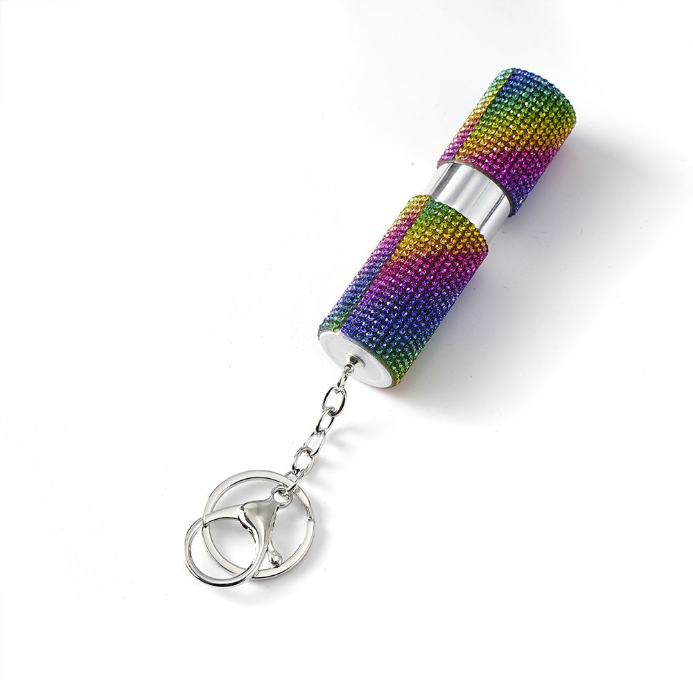 Wholesale Rhinestone Perfume Sub Bottled Metal Keychain