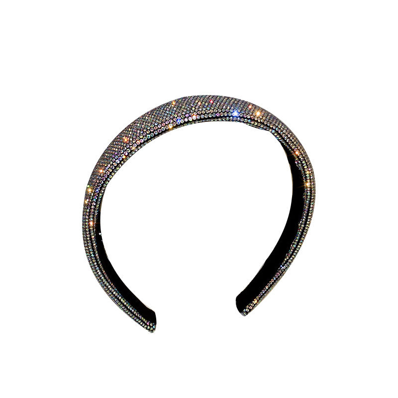 Wholesale Full of diamonds, super sparkling, elegant, fashionable and versatile colored diamond hair pressing headband