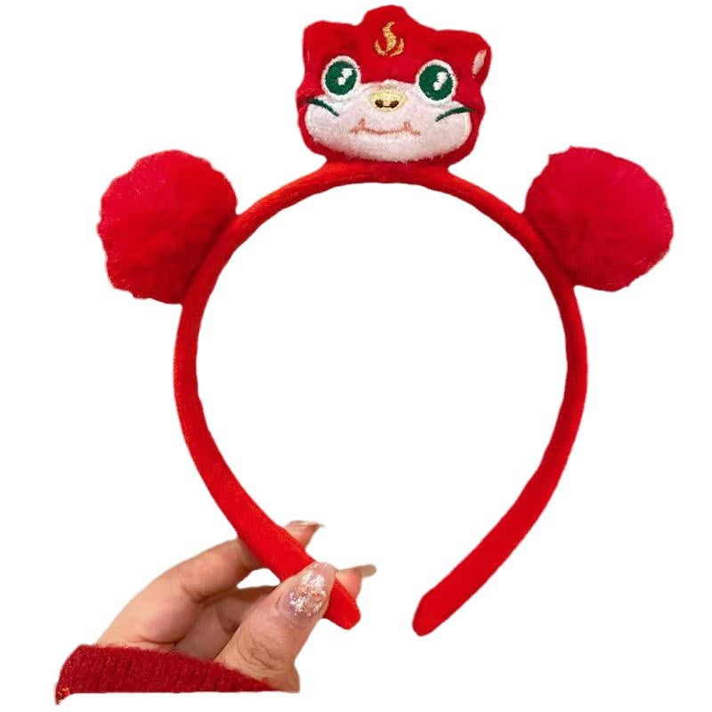 Wholesale Snake Cute Plush Headband Red Festive Fur Ball Small Snake Headband Holiday Atmosphere Decorations Hair Accessories