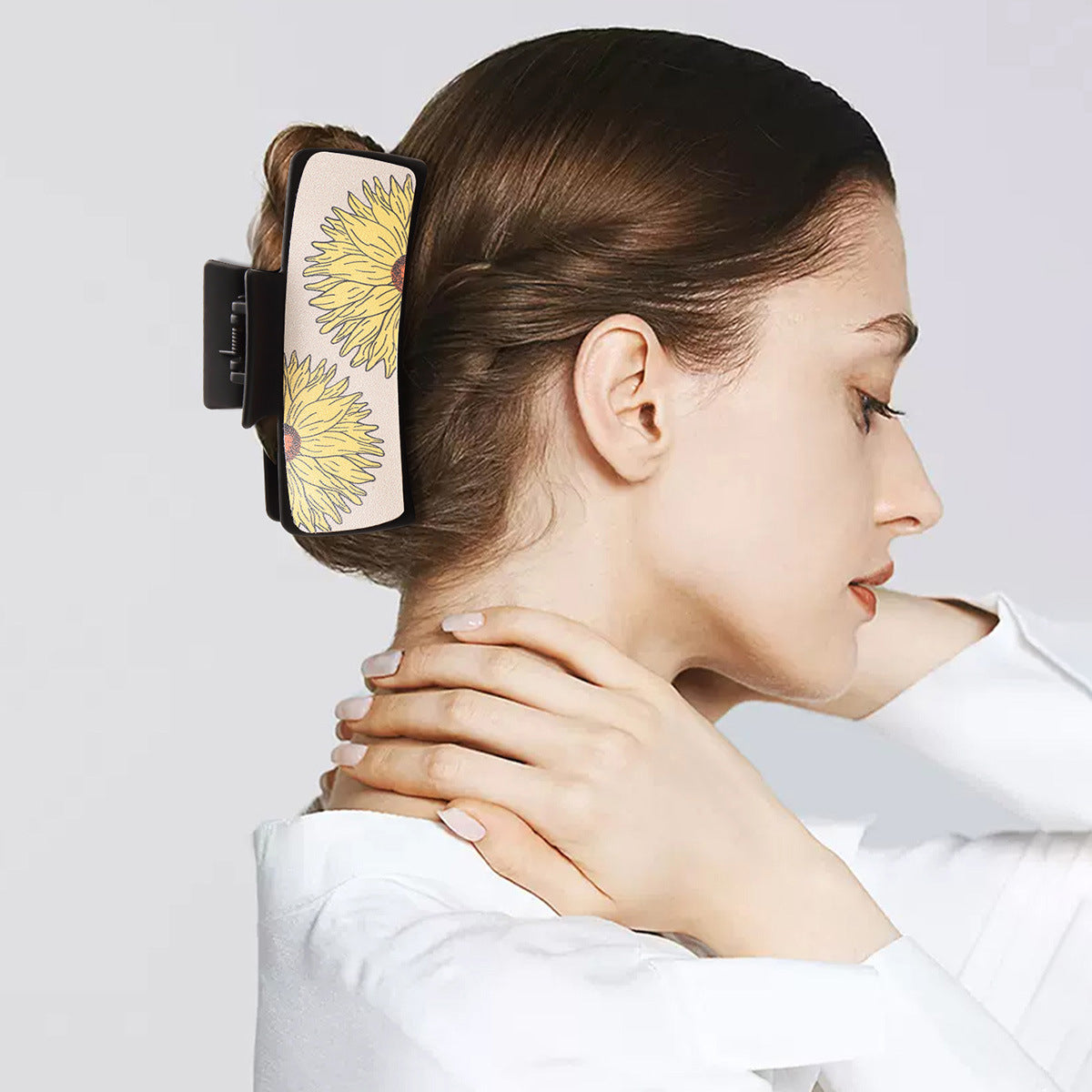 Wholesale  yellow chrysanthemum square hairpin Hair Clips