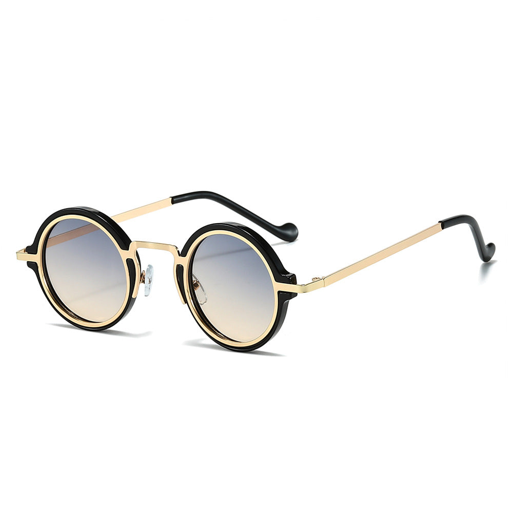 Wholesale Punk Men's Retro Shading Metal Frame Round -frame Sunglasses