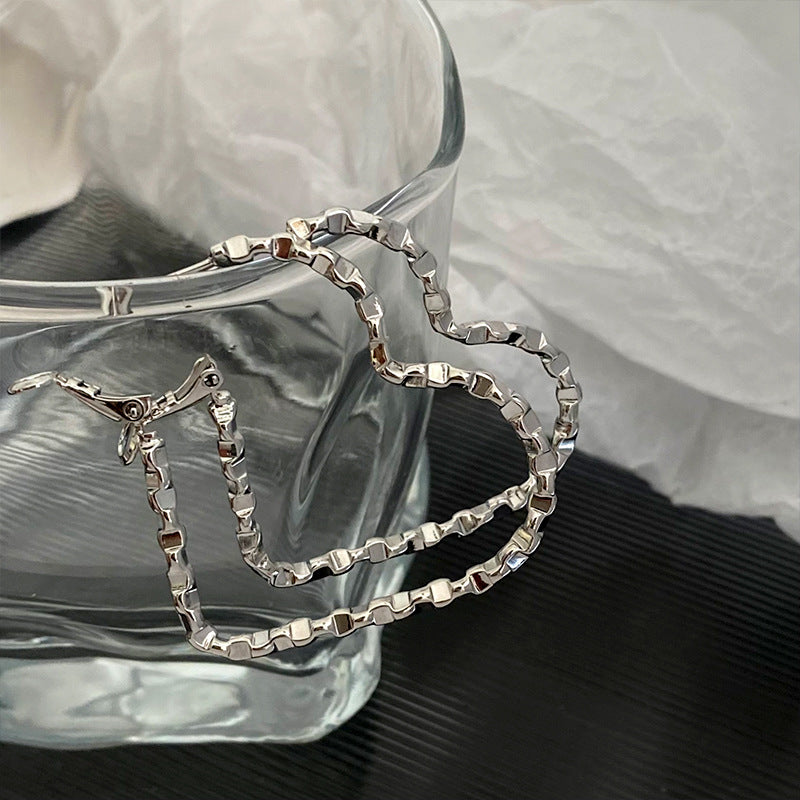 Wholesale Copper Geometric Hollow Love Earrings