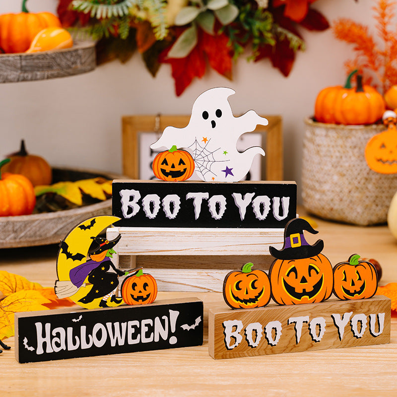 Wholesale Halloween Pumpkin Wood Ornaments