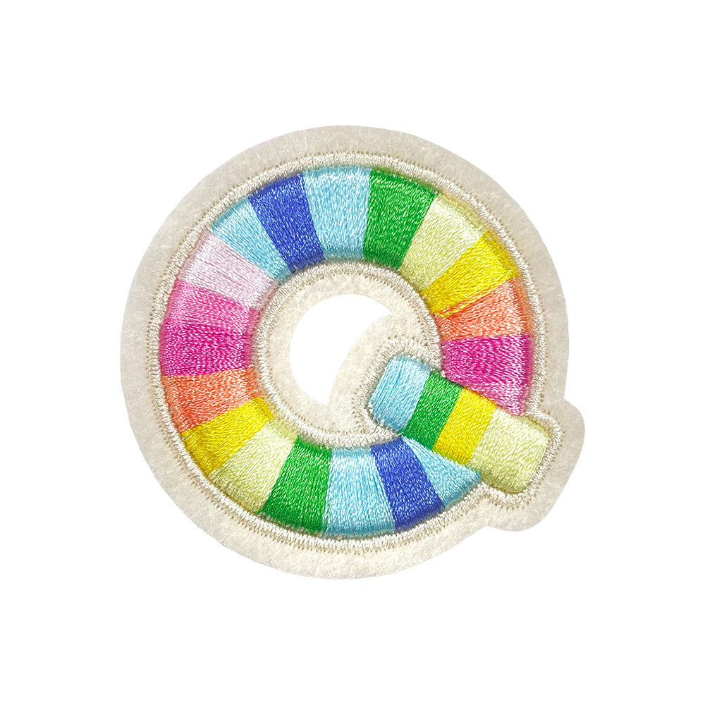 Wholesale Rainbow 3D Embroidered 26 Alphabet Letter Patches Self Adhesive DIY Fashion Accessory For Shoes Hats