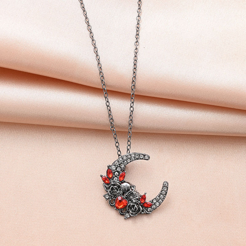 Wholesale Crescent Skull Necklaces