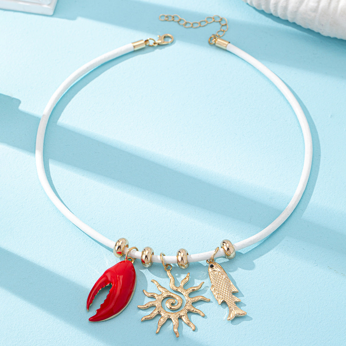 Wholesale Red Coral Shell Conch Pendant Necklace