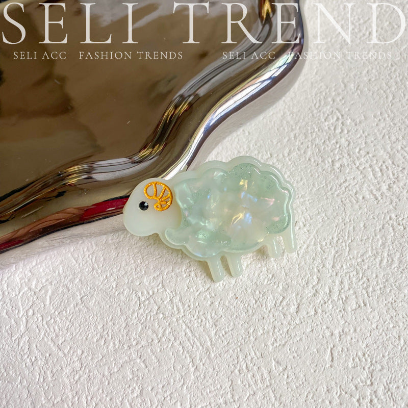 Wholesale Lamb Girl Cute Acetate Grip Clip