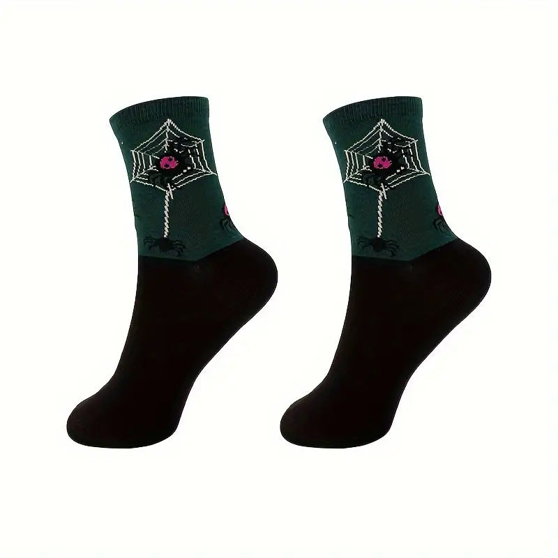 Wholesale Halloween Skull Pumpkin Bat Cartoon Print Casual Socks