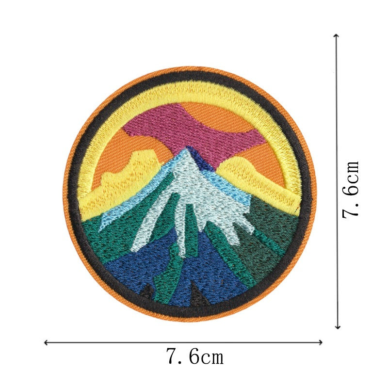 Wholesale Embroidered Patches Set Of 8 Snow Mountain Flower Design DIY Iron On For Backpack Towel Decorative Gift