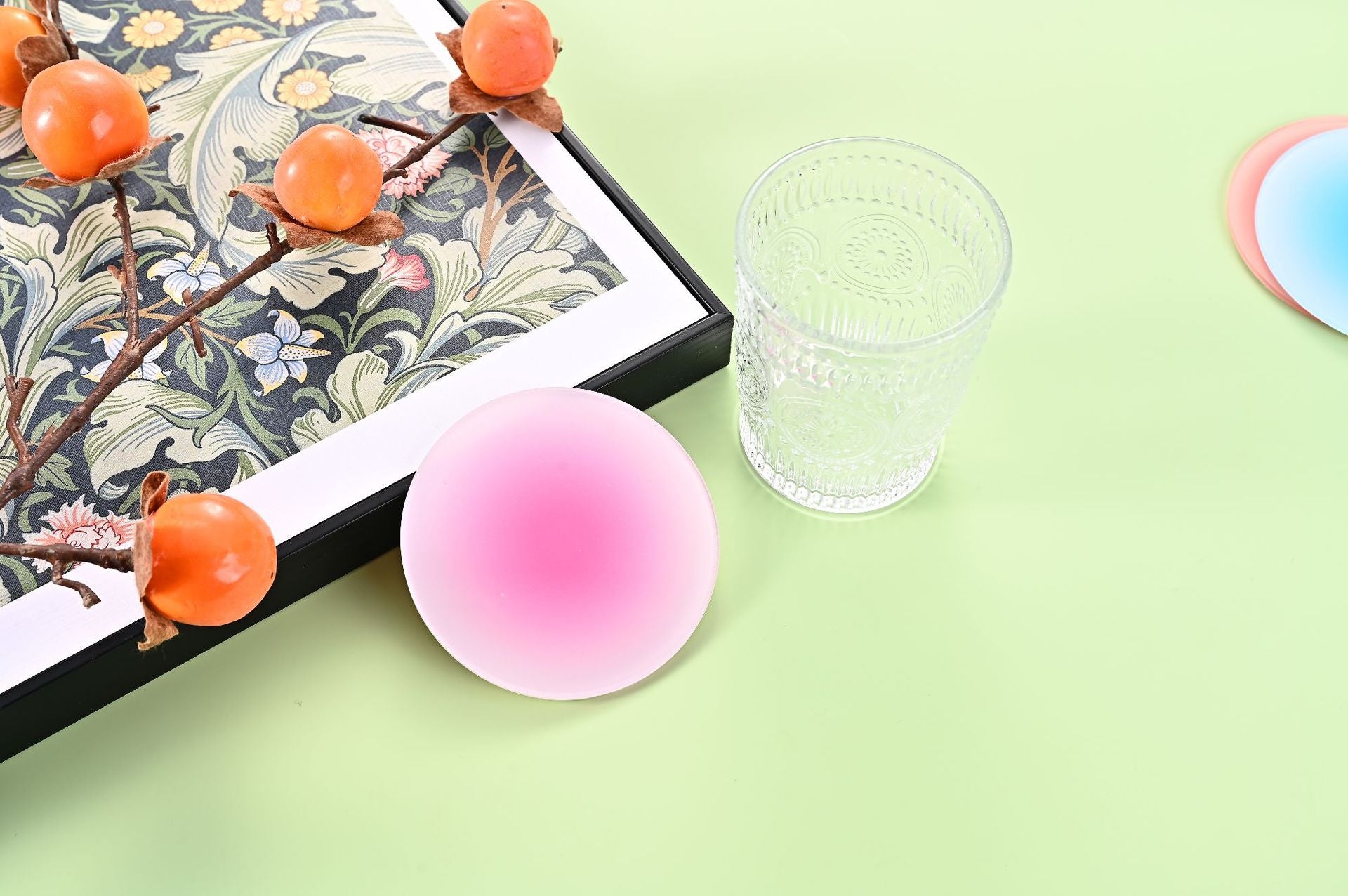 Wholesale Transparent acrylic colored desktop insulation and anti scalding cup mat