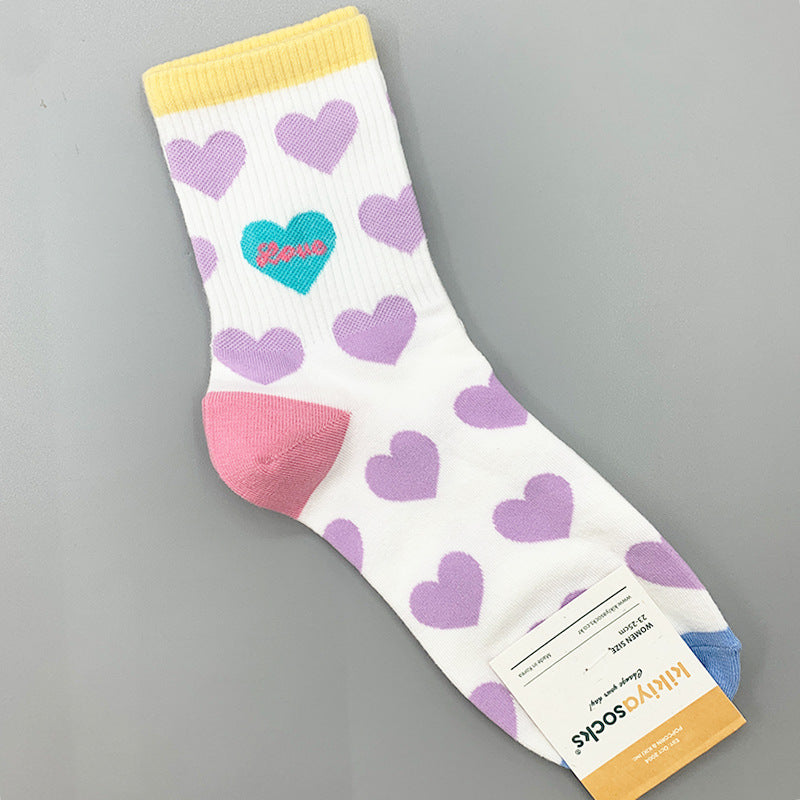 Wholesale Love Combination Women's Mid-tube Cotton Socks