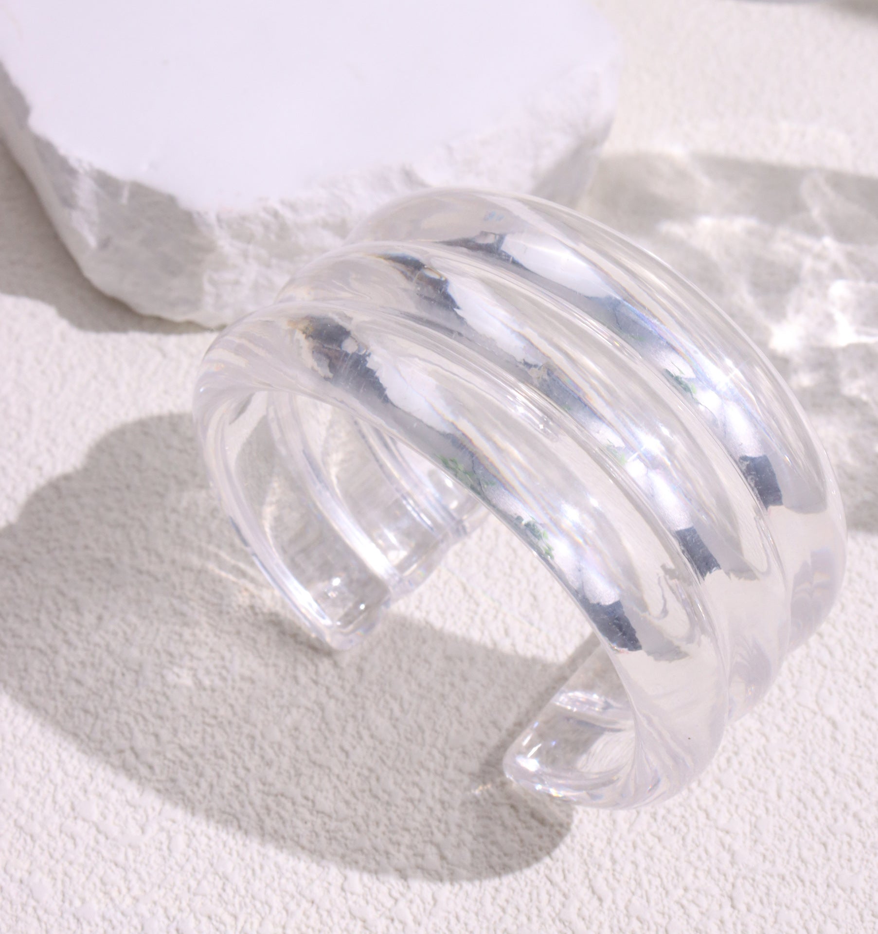 Wholesale Three-layer Resin Bracelet Retro Texture Open Ring Bracelet