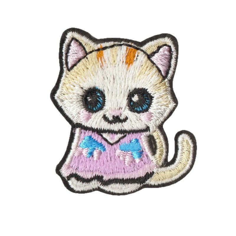 Wholesale Cartoon Kitten Embroidered Iron On Patches 9Pcs Decorative Fashion Accessory For Clothing Towel DIY Gift Boutique Resale