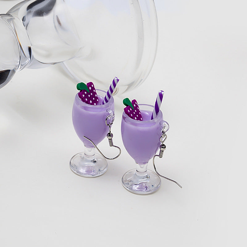 Pendientes de taza de té de leche creativa creativa al por mayor