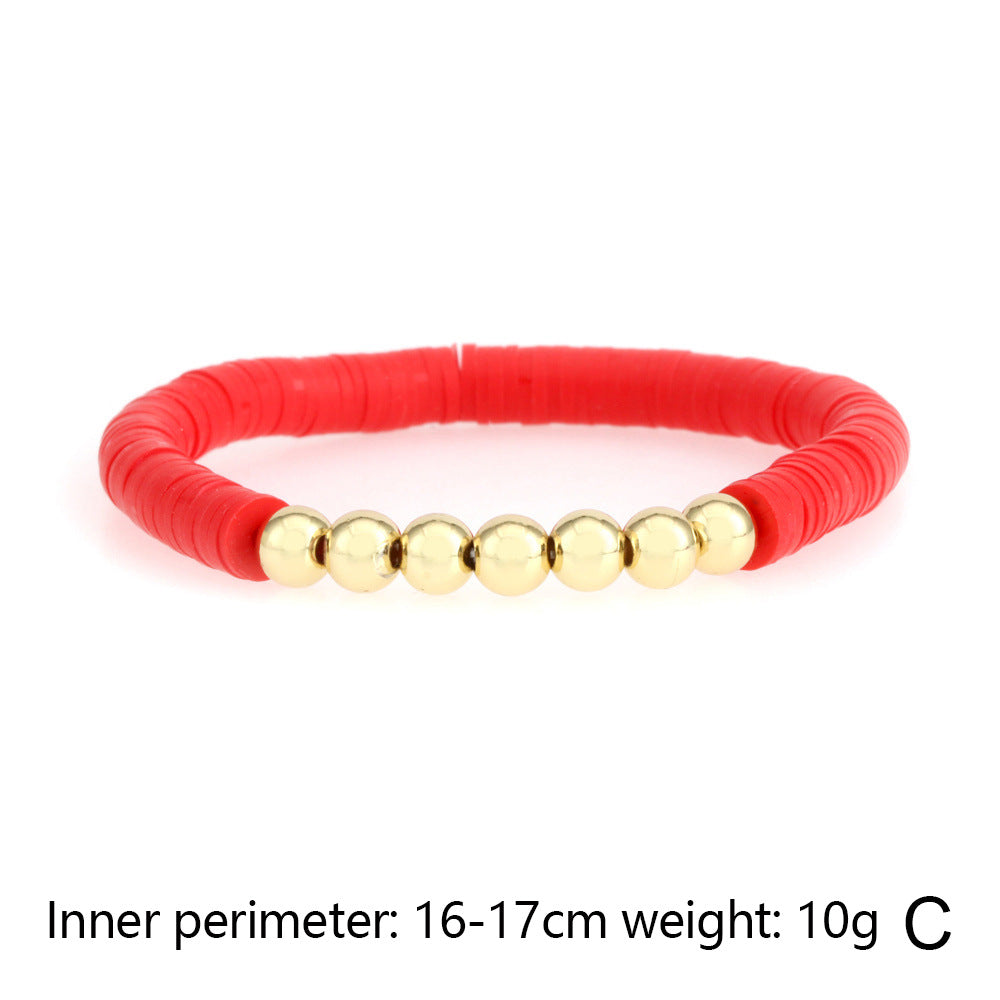 Wholesale Soft Pottery Beaded Round Resin Devil Eye Bracelet