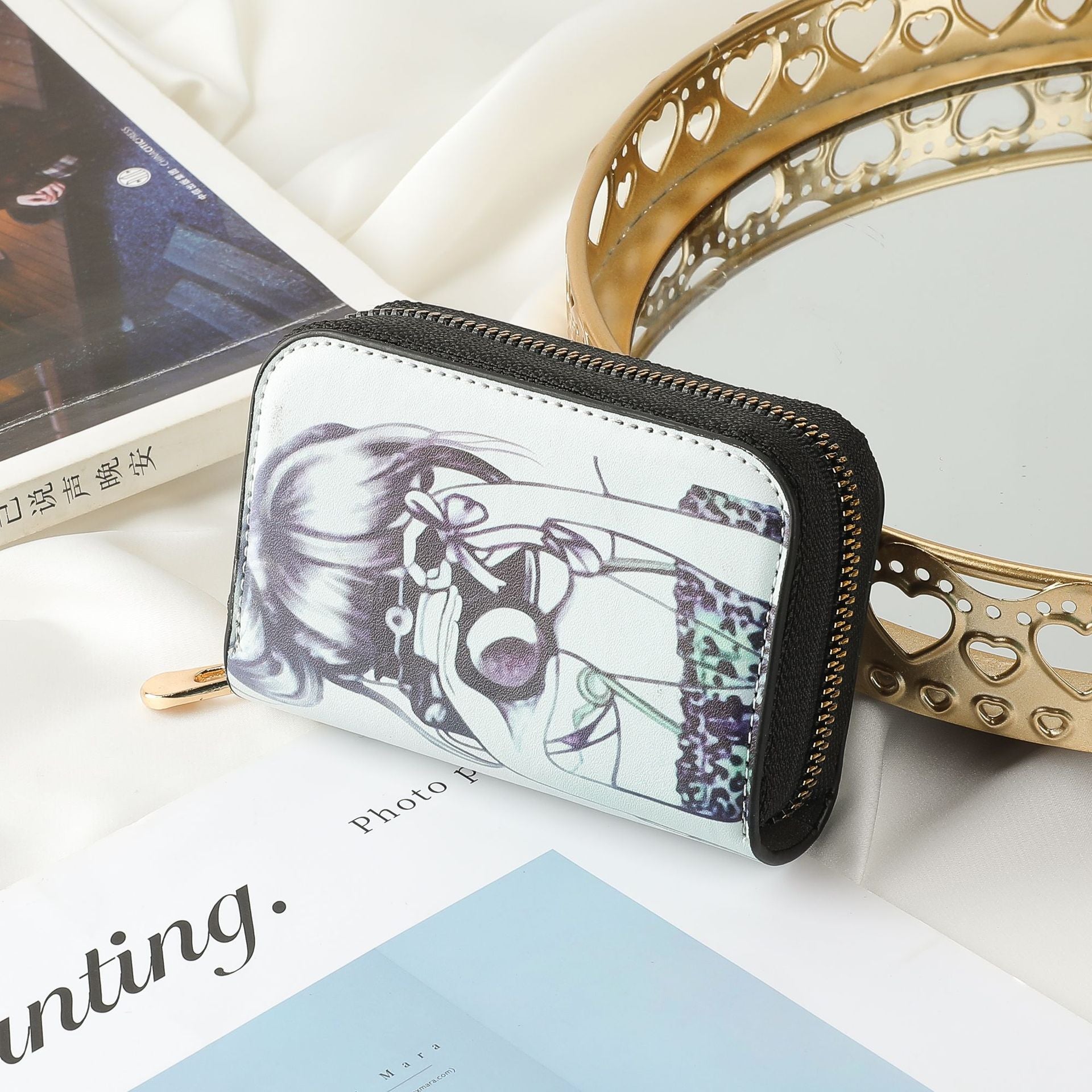 Wholesale Cartoon Character Creative Printing Card Holder Large Capacity Card Holder Zipper Coin Purse