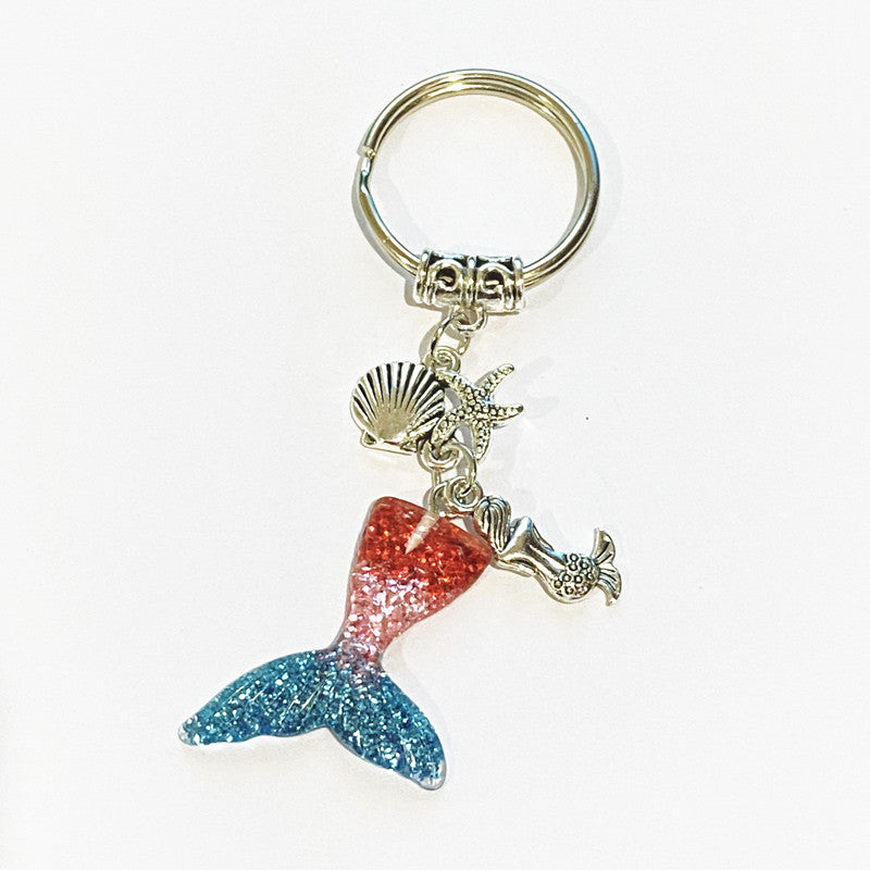 Wholesale Alloy Mermaid Starfish Keychain
