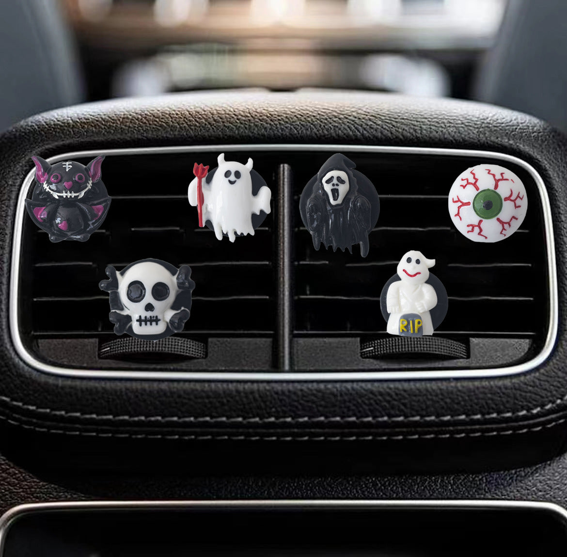 Wholesale Resin Skull Ghost Perfume Clip for Halloween Vehicles