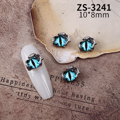 Wholesale Dark Cyberpunk Devil Eye Nail Art Decor In Alloy Metal Trendy Chic Nail Accessory For Everyday And Resale