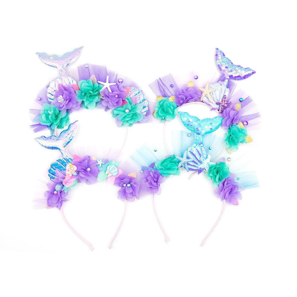 Wholesale Sequin Mermaid Little Girl Hairbands