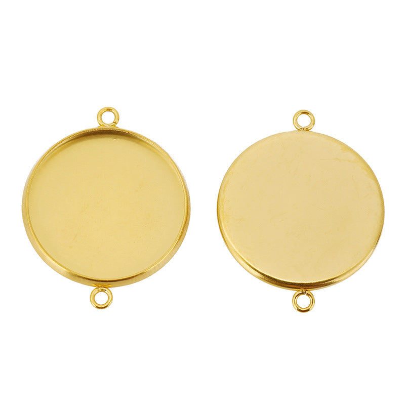 Wholesale 100PCS/PACK 6-30mm Pendant Empty Tray Stainless Steel Time Gemstone Bottom