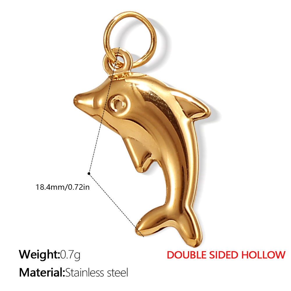 Wholesale Stainless Steel Sun Dolphin Pendant Necklace