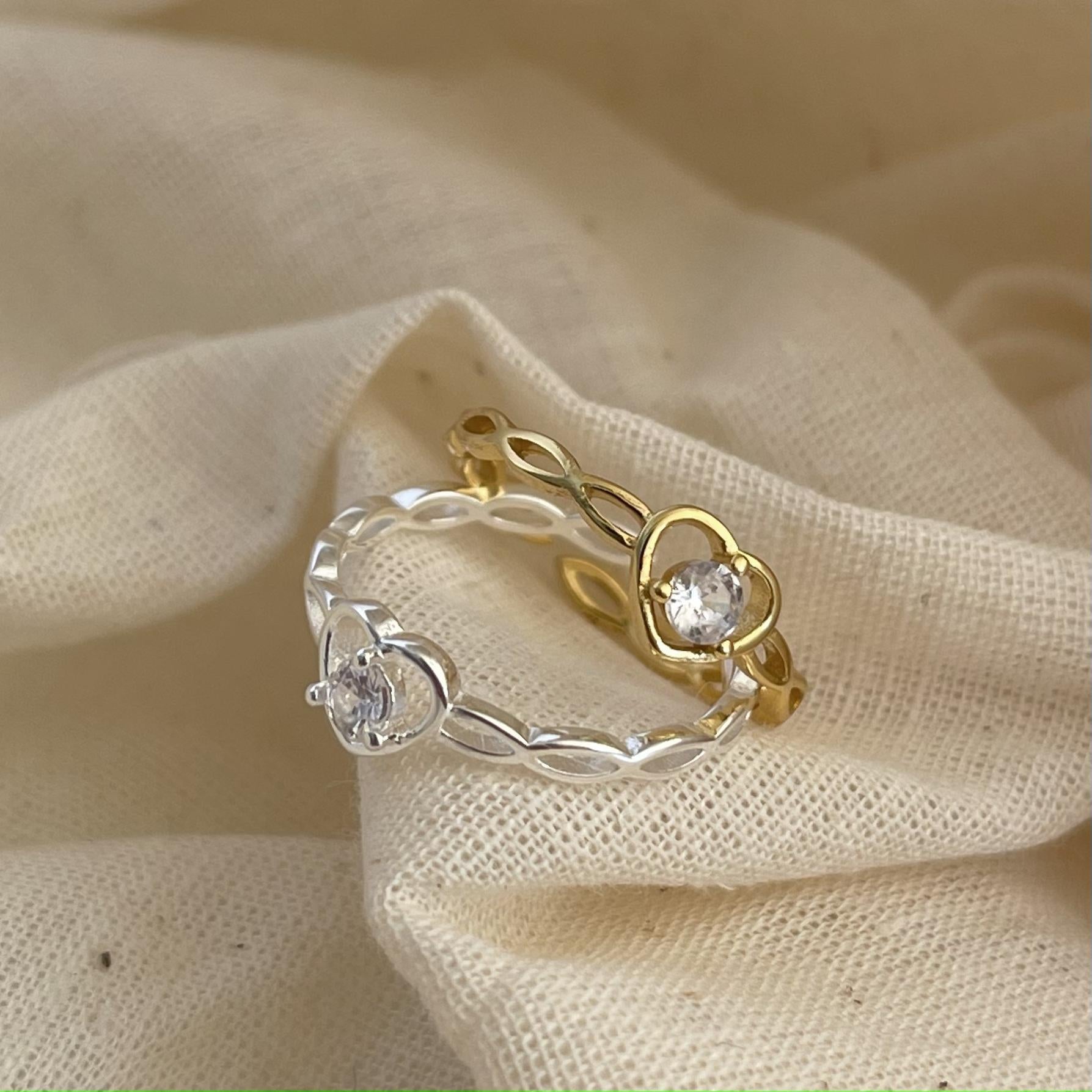 Wholesale Zircon Love Sterling Silver Ring