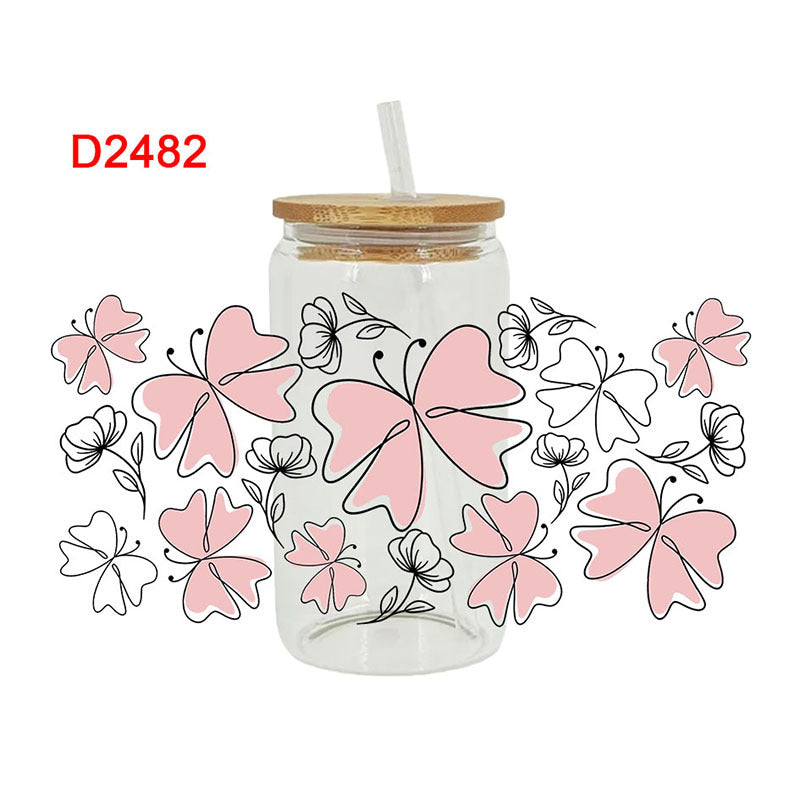 Wholesale Cartoon printing heat transfer Cup sticking 16OZ UV DTF WRAPS