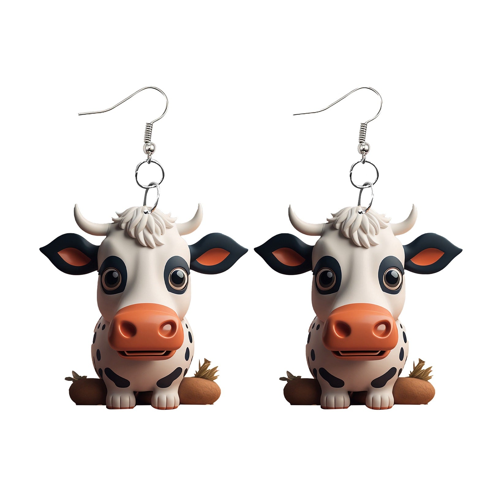Wholesale Cartoon Cute Farm Yak Creative Acrylic Earrings