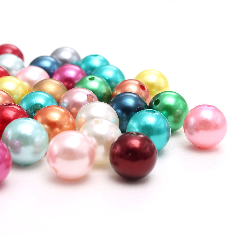 Wholesale Random Color Mixing 6-30MM Metal Acrylic Imitation Pearl Beads
