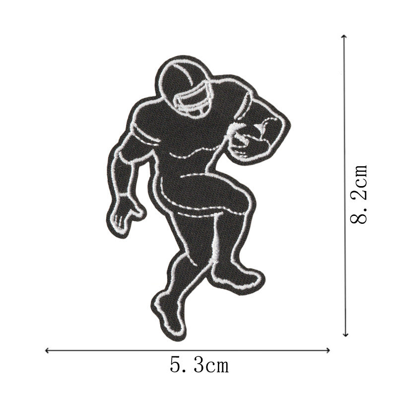 Wholesale Decorative Cartoon Football Leopard Embroidered Iron On Patches Set Of 9 For Towel Cap DIY