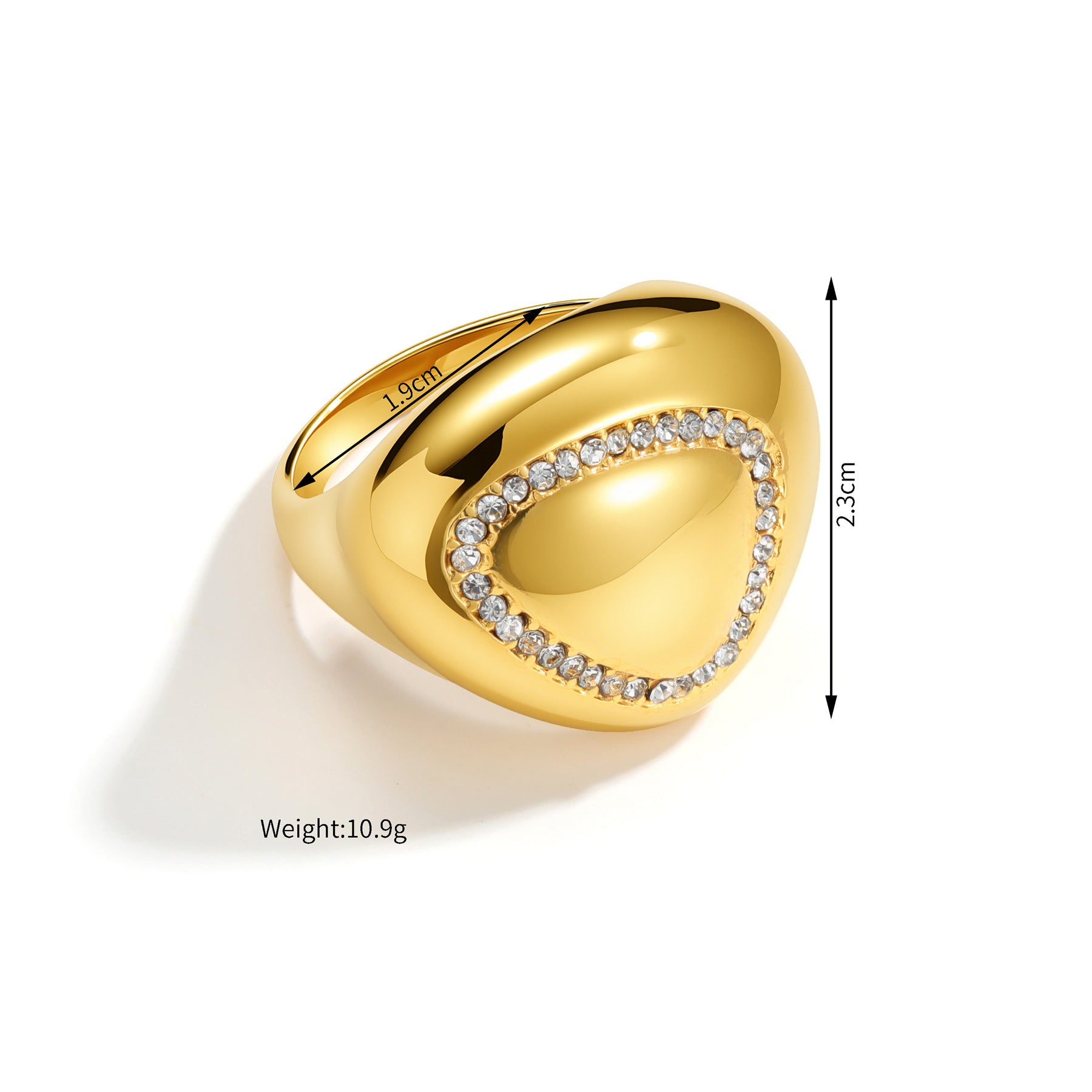 Wholesale Triangle Geometric Ring For Women Stainless Steel Electroplated Trendy Jewelry Everyday Wear Gift